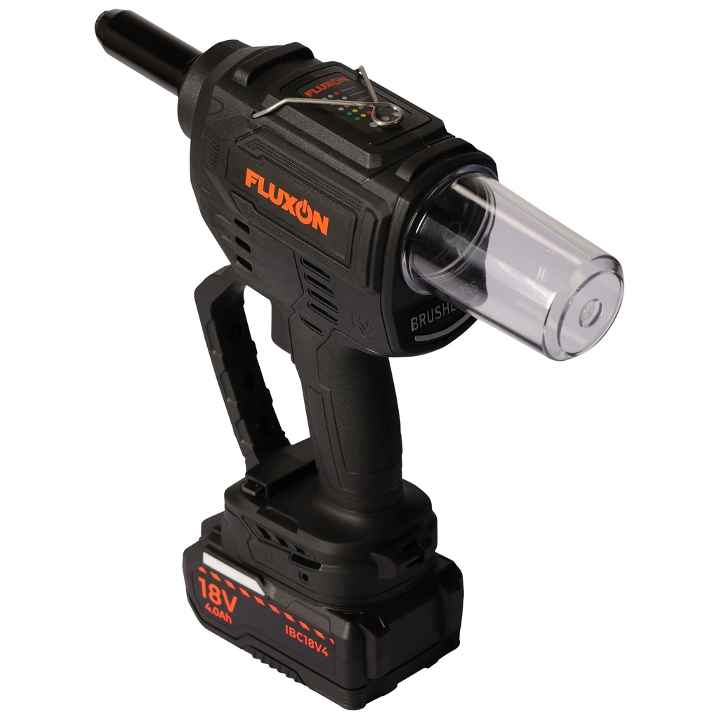 Cordless pop rivet pliers 20kN 1x 4.0Ah battery 18V + charger